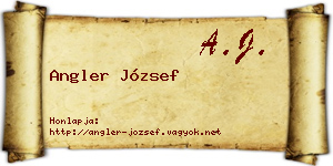 Angler József névjegykártya